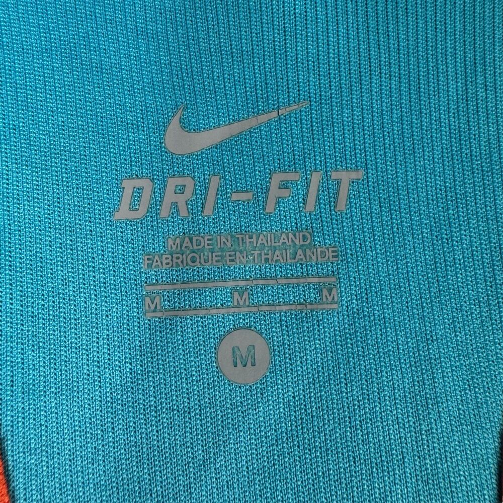 NIKE Tank Top Women's Medium Blue Orange Dri-Fit Racerback V-Neck Running Shirt - Picture 3 of 10